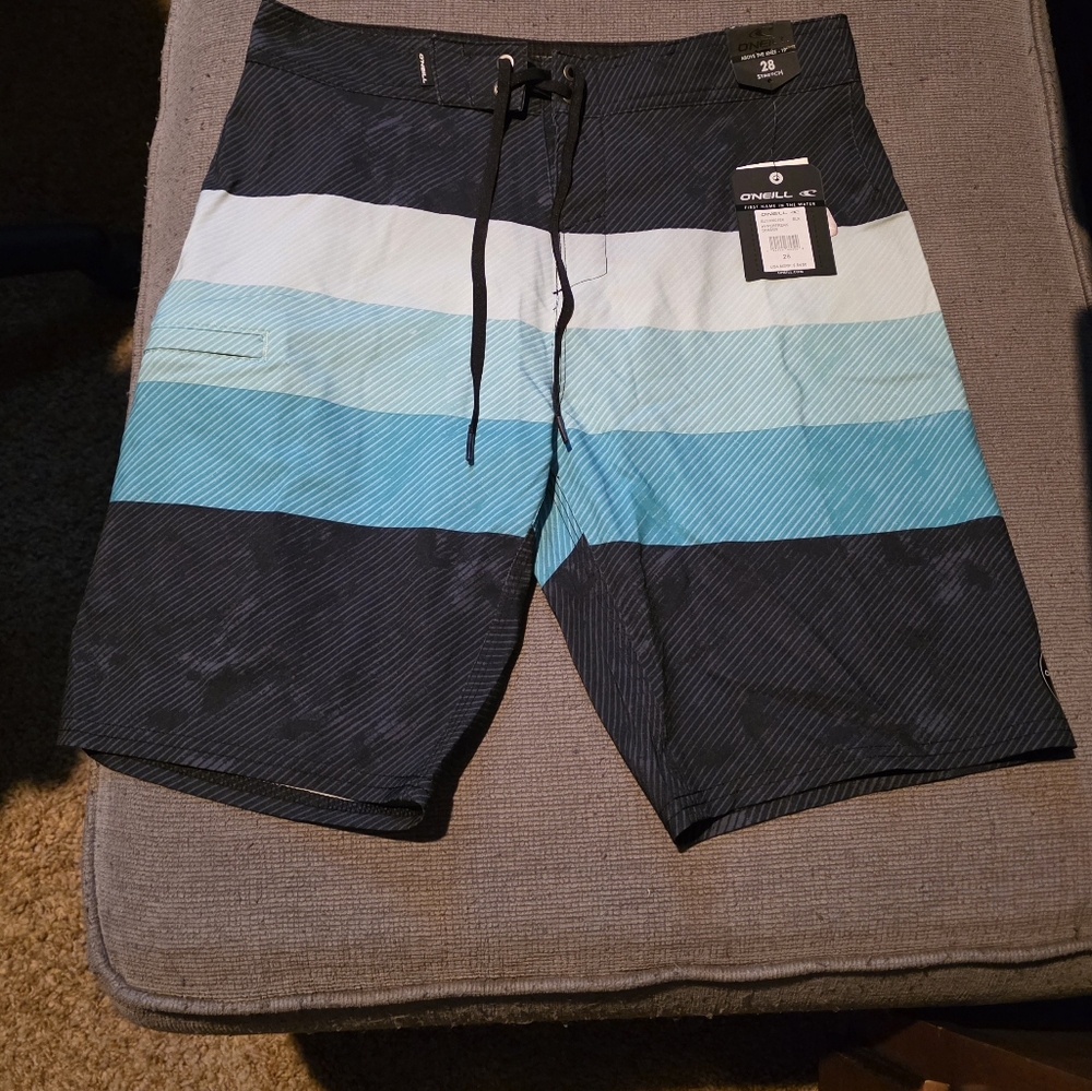 O'Neill Black and White Board Shorts Modern Swimwear